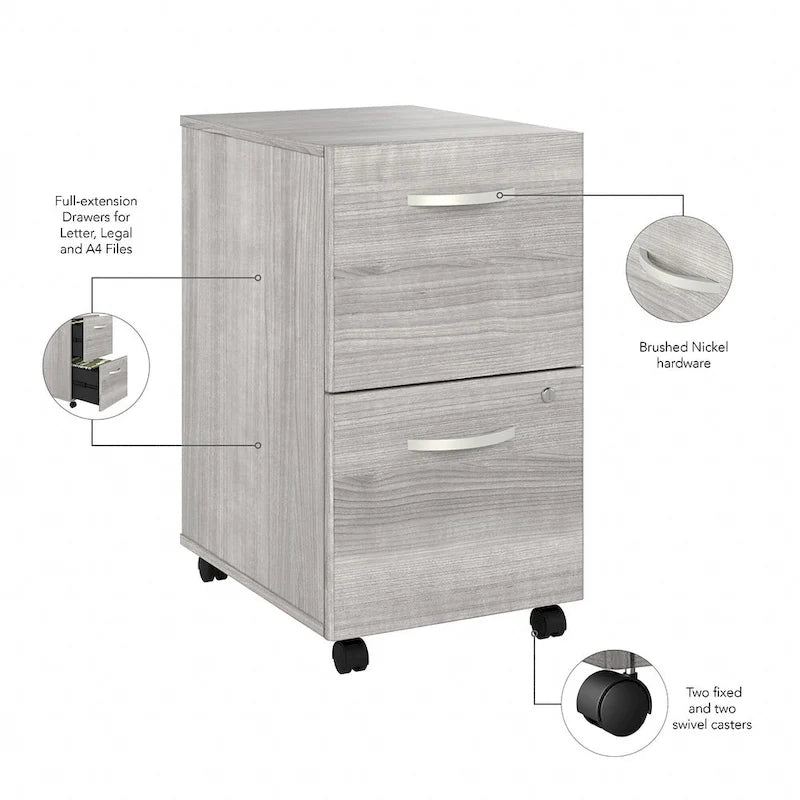 2 Drawer Mobile File Cabinet by