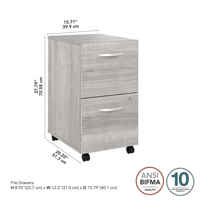 2 Drawer Mobile File Cabinet by