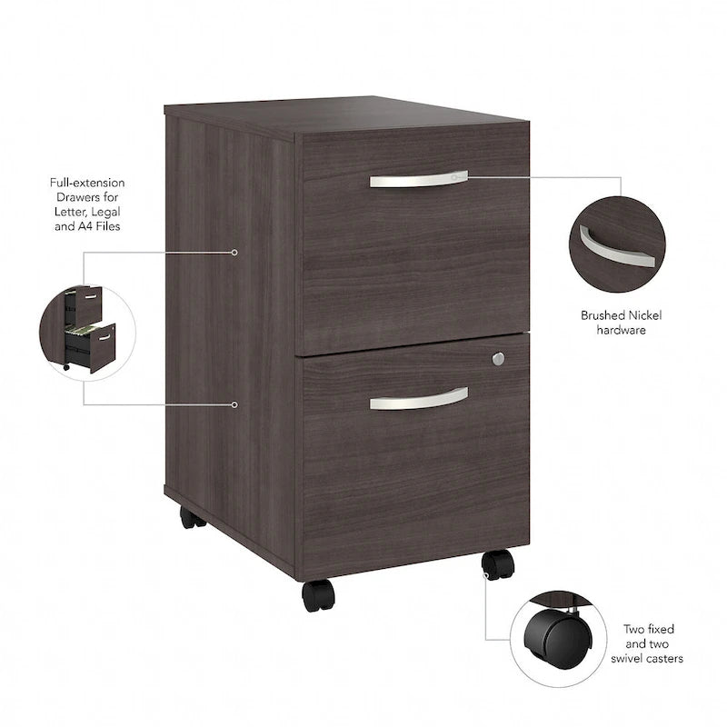 2 Drawer Mobile File Cabinet by