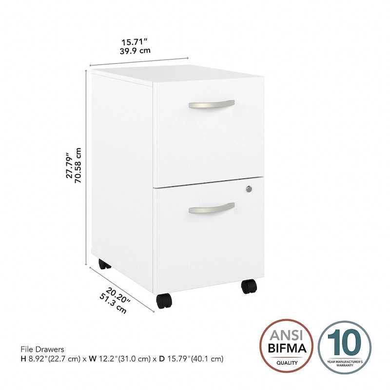 2 Drawer Mobile File Cabinet by