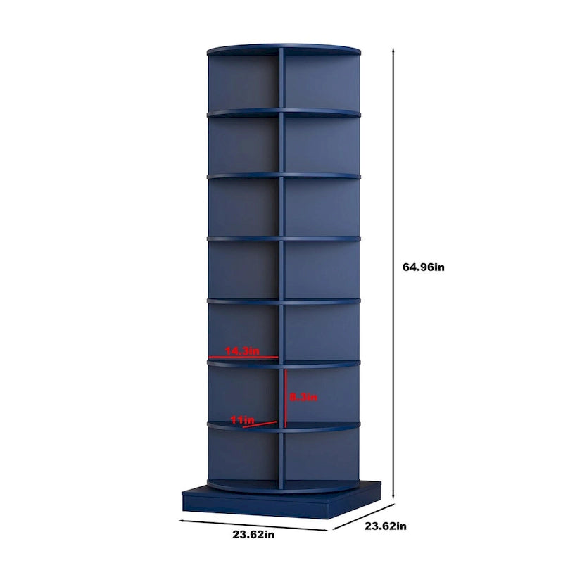 Blue 360 Rotating shoe cabinet 7 layers, for living room