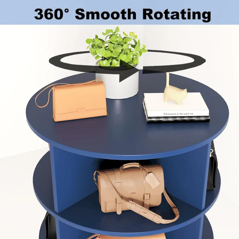 Blue 360 Rotating shoe cabinet 7 layers, for living room