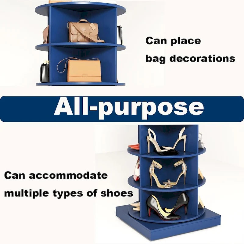 Blue 360 Rotating shoe cabinet 7 layers, for living room